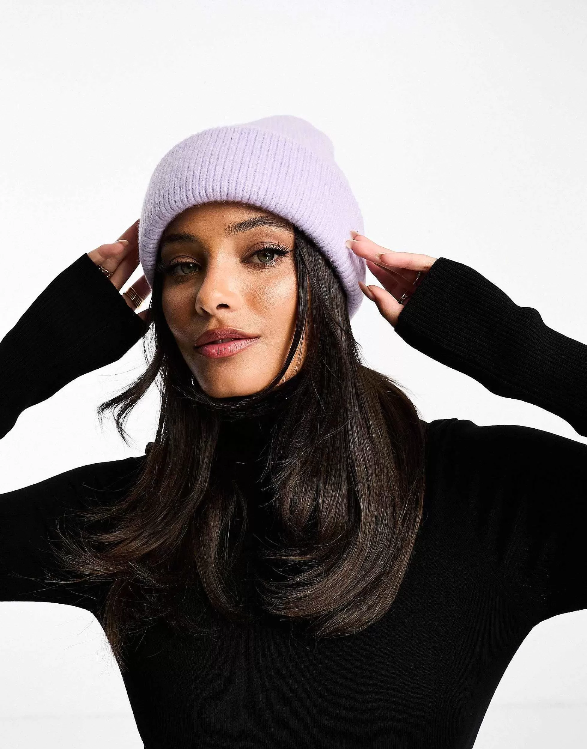 Women Monki Ribbed Beanie Hat In